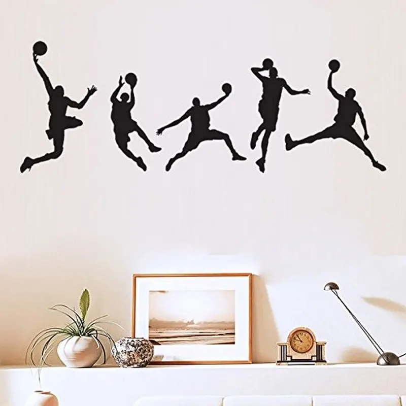DIY Playing Basketball Vinyl Wall Decal Sports Art Sticker Boys Room