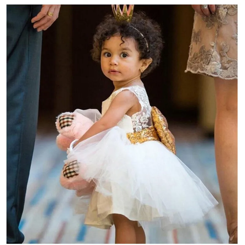 1-6year Female children Princess dress  Kids Clothing  sequined bow gauze girl's fashion vest dress (8)