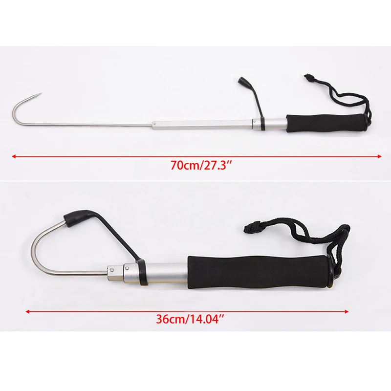 70CM Durable Telescopic Retractable Fish Gaff Ice Sea Fishing Spear