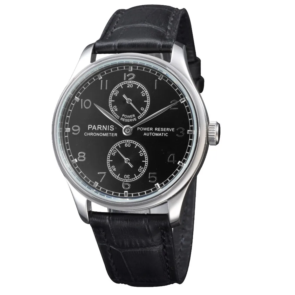 Free Shipping 43mm Parnis Watches Power Reserve Polit Dial Wristwatches Seagull Automatic Men s Watch PA4304SB