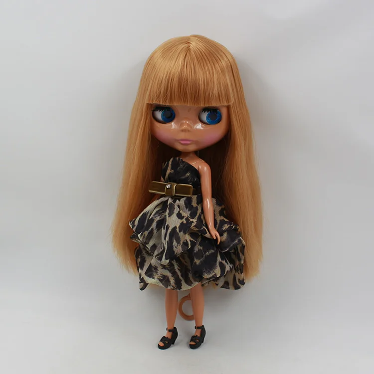 

Neo Blyth nude doll mini cute doll golden Straight long hair black blyth dolls for sale