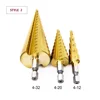 3x 4-12/20/32mm HSS Spiral & Straight Grooved Center Drill Bit Solid Carbide Mini Drill Accessories Titanium Step Cone Drill Bit ► Photo 3/6