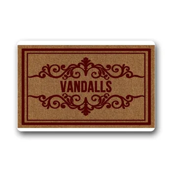 

Personalized Your Text Doormat Red Frame Door Mat Monogram Non-Slip Doormat Non-Woven Fabric Floor Mat Indoor Entrance Rug Decor