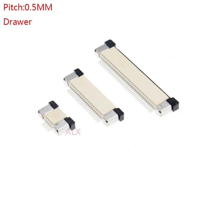 

10PCS FFC FPC CABLE CONNECTOR SOCKET PITCH 0.5MM HIGH 2MM Drawer top Contact Type SOCKETS 4P 6P 8P 10P 12P 16P 20P 30P 40P