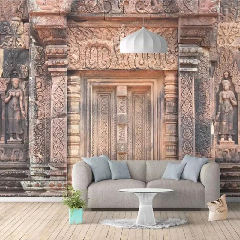 Пользовательские фото обои 3D Египетский рельеф камень текст Гостиная Ресторан