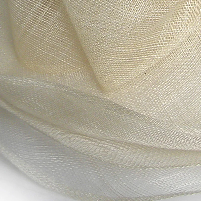 FS elegante negro Beige blanco Lino boda sombreros Bowknot Sinamay mujeres Kentucky Derby sombrero señoras gran ala ancha Chapeau Fedora - 6