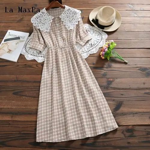 Для женщин короткий рукав летнее платье 2018 Новая мода Mori Girl Сладкий Vestidos S-XL