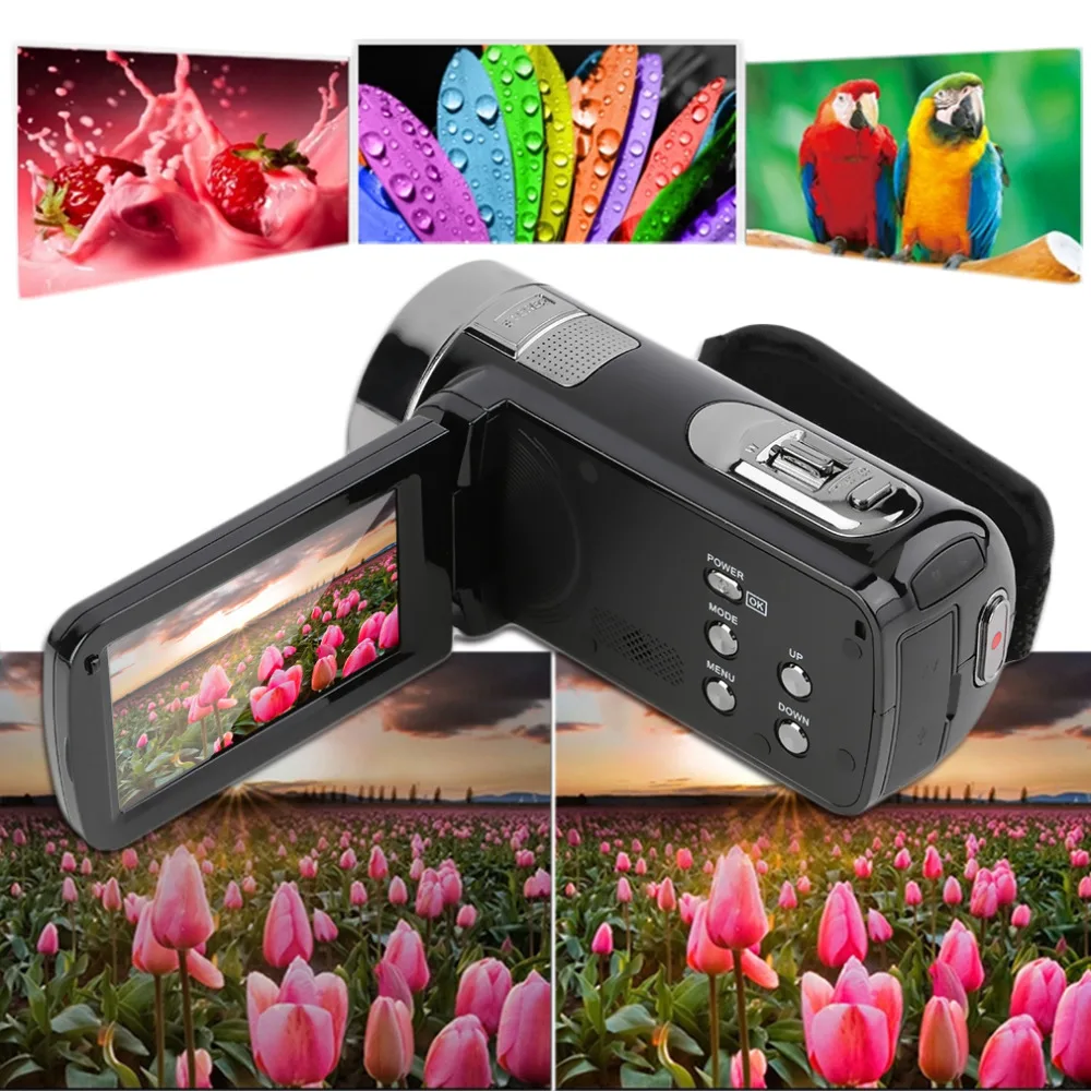 

270 Degree Rotatable 3.0 inch FHD 1080P 16X Optical Zoom 24MP Digital Video Camera Camcorder DV FHD(1920*1080), HD(1280*720)