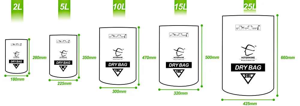 HITORHIKE 15L 25L Многофункциональный Прочный Сверхлегкий Открытый Travel Kit Рафтинг Отдых Туризм Плавание Водонепроницаемый Мешок Сухой Мешок