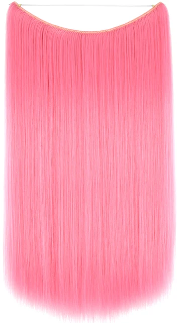 TOPREETY Heat Resistant Synthetic Hair 100gr Silky Straight Elasticity Invisible Wire Halo Hair Extensions 8006 2311