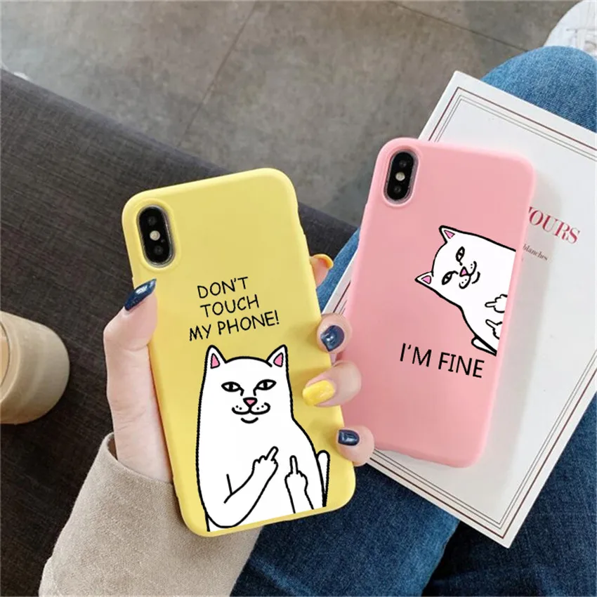 Cute Cartoon Cat Phone Case For huawei p30 lite p20 pro p10 mate 20 10 honor 9 Funny Animal Silicone Cover | Мобильные телефоны и