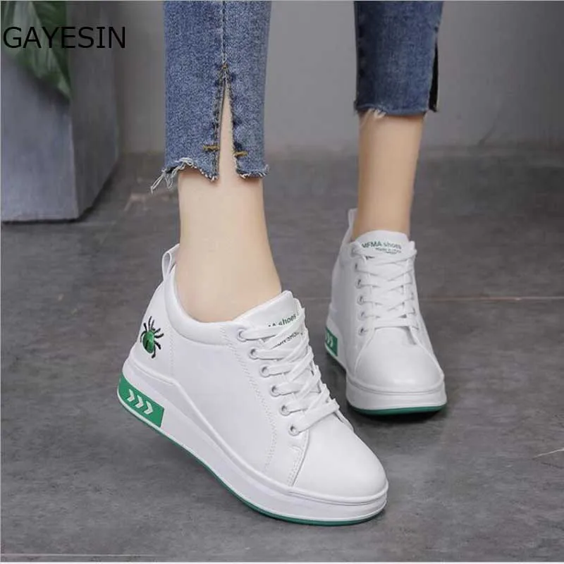 

Black White Platform Women Shoes 2018 Spring Autumn Korean Hidden Heel Fashion Wedge Sneakers Casual Shoes Woman Chaussure Femme