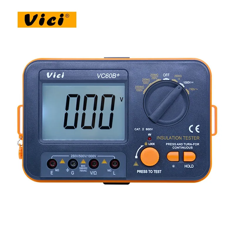 Vici VC60B+ digital Insulation Resistance meter Tester Megohmmeter Ohmmeter Voltmeter DVM 1000V 2G w/ LCD Backlight