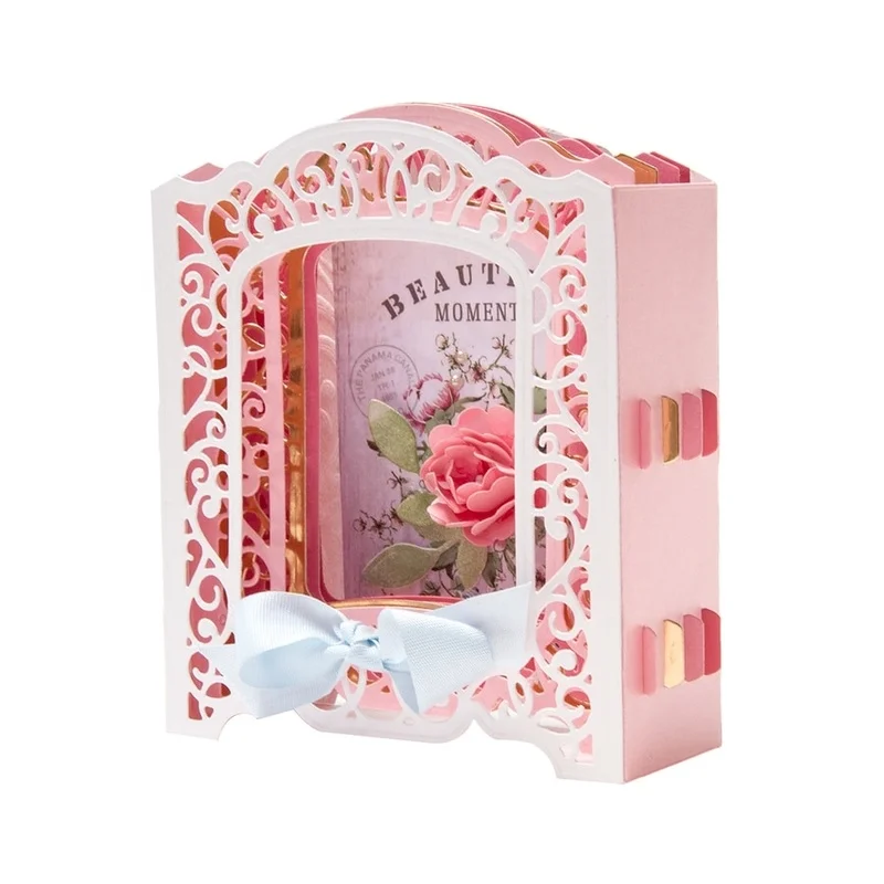

2019 New Layered Metal Cutting Dies and Scrapbooking For Paper Making Lattice Arch Etched Holiday Vignettes Frame Card Craft Set