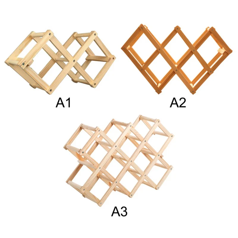Складная Винная стойка полка настольная деревянная складная хранение винных бутылок стойка Органайзер витрина для вина стенка домашняя кухонная для хранения