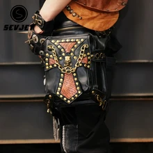 Стимпанк Для мужчин Поясные сумки ретро сумка Готический женский Кроссбоди мешок кожа ног пакет двигателя Mujer бедра кобура кошелек CJ296