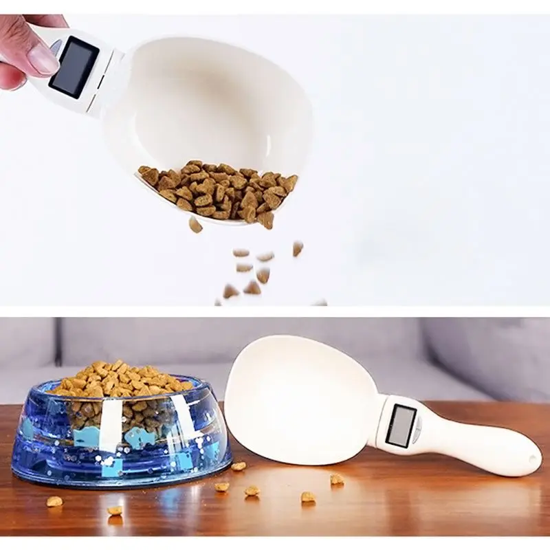 

OOTDTY Pet Food Electronic Digital Spoon Scale Grams With LCD Display For Dogs Cats Measuring Tool 250ml