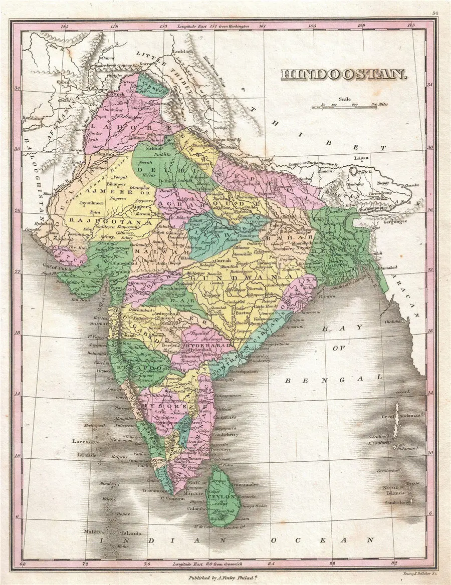 1827_Finley_Map_of_India_-_Geographicus_-_Hindoostan-finely-1827