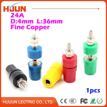 

1pcs 4mm 24A Copper Banana Socket Plug Binding Post for Audio Speaker Adapter Amplifier Wire Power Female Terminal Connector