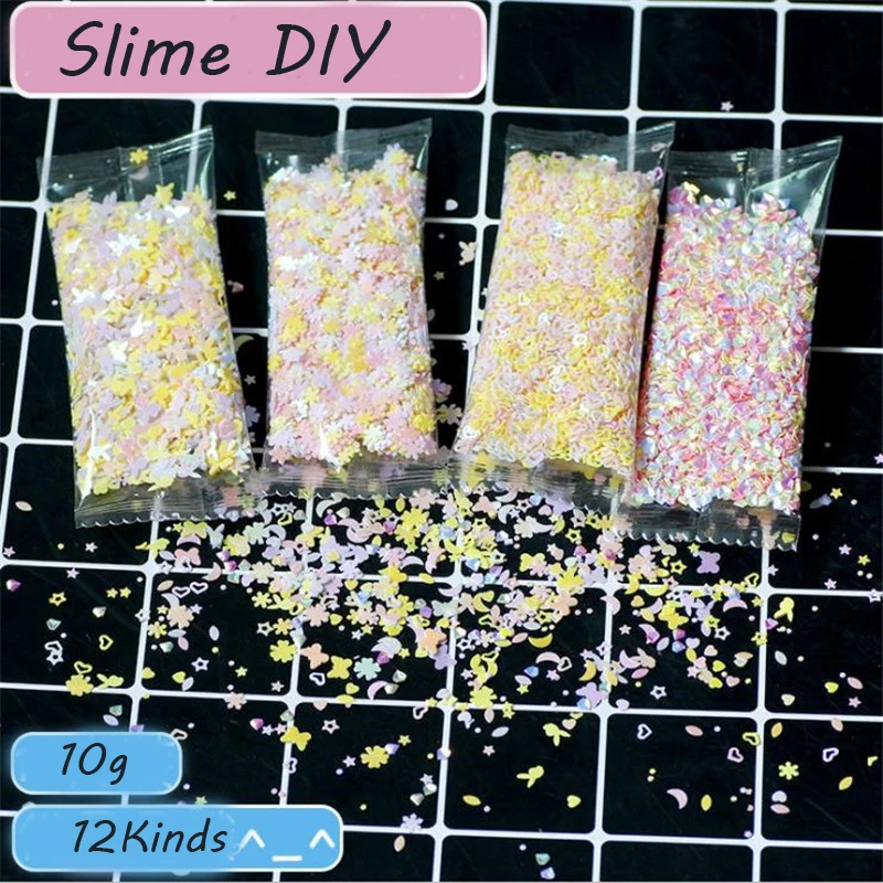 

Omilut 10g Love / Rabbit / Four-leaf Clover Sequins Handmade DIY Slime Material Sequins Baby Shower Birthday Gift For Kid