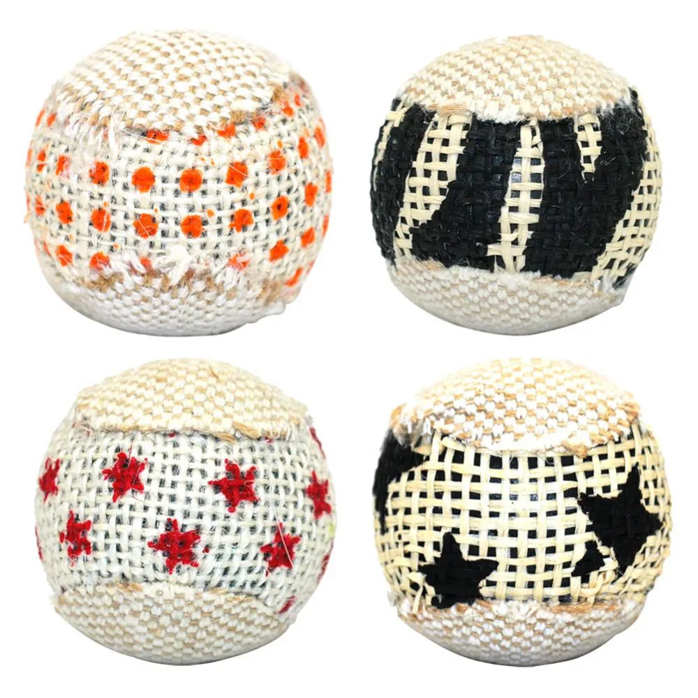 4pcs/pack Small Canvas Balls Cat Toys Set New Funny Pet Toys Cat Ball