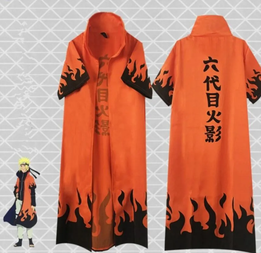 Наруто Shippuden Косплей Хатаке Какаши костюм удзумаки 6th плащ Хокаге халат накидка