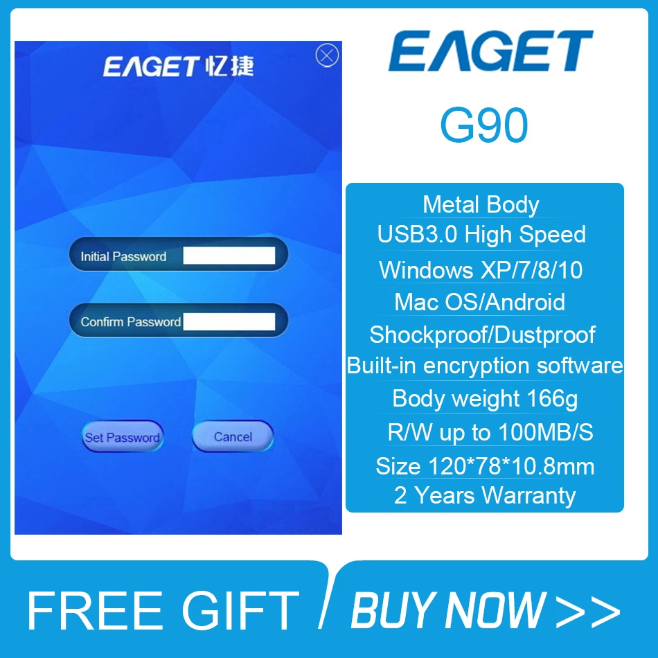 Eaget encryption внешний жесткий диск ТБ 1 HDD USB3.0 500GB Externo Disco HD для Windows Mac ноутбук