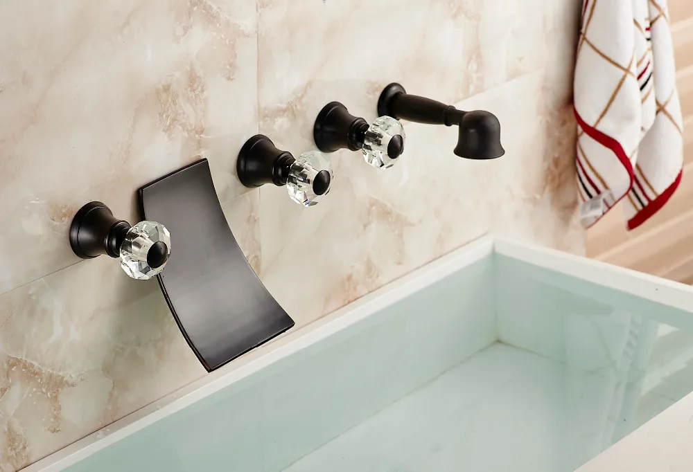 Elegant Crystal Handles Waterfall Spout Oil Rubbed Bronze Tub Shower Elegant Crystal Handles Waterfall Spout Oil Rubbed Bronze Tub Shower Faucet Tap In Faucets From Home Improvement On Aliexpress Alibaba Group