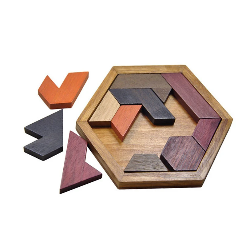 Деревянные пазлы для детей детская танграмма геометрической формы|puzzle wood|geometric