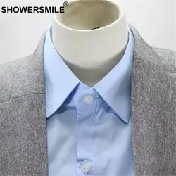 SHOWERSMILE накладной воротник от рубашки синий остроконечные нагрудные для женщин мужчин съемный воротник для бизнес костюм хлопок Твердые