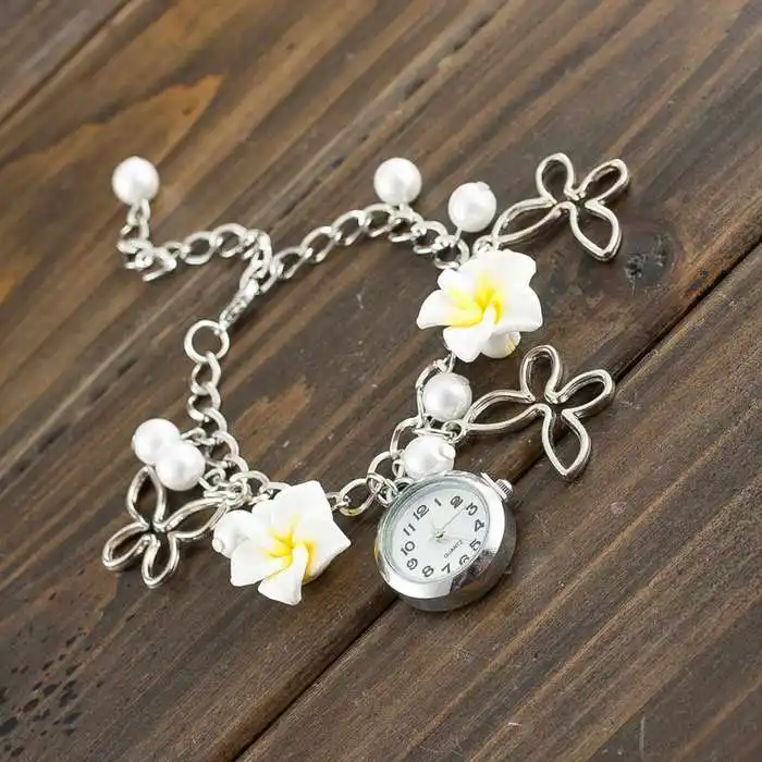 

Mance New Fashion Ladies Colorful Clay Flower Design Bracelet Quartz Wrist Watch montre femme relogio feminino 2016 On Sale