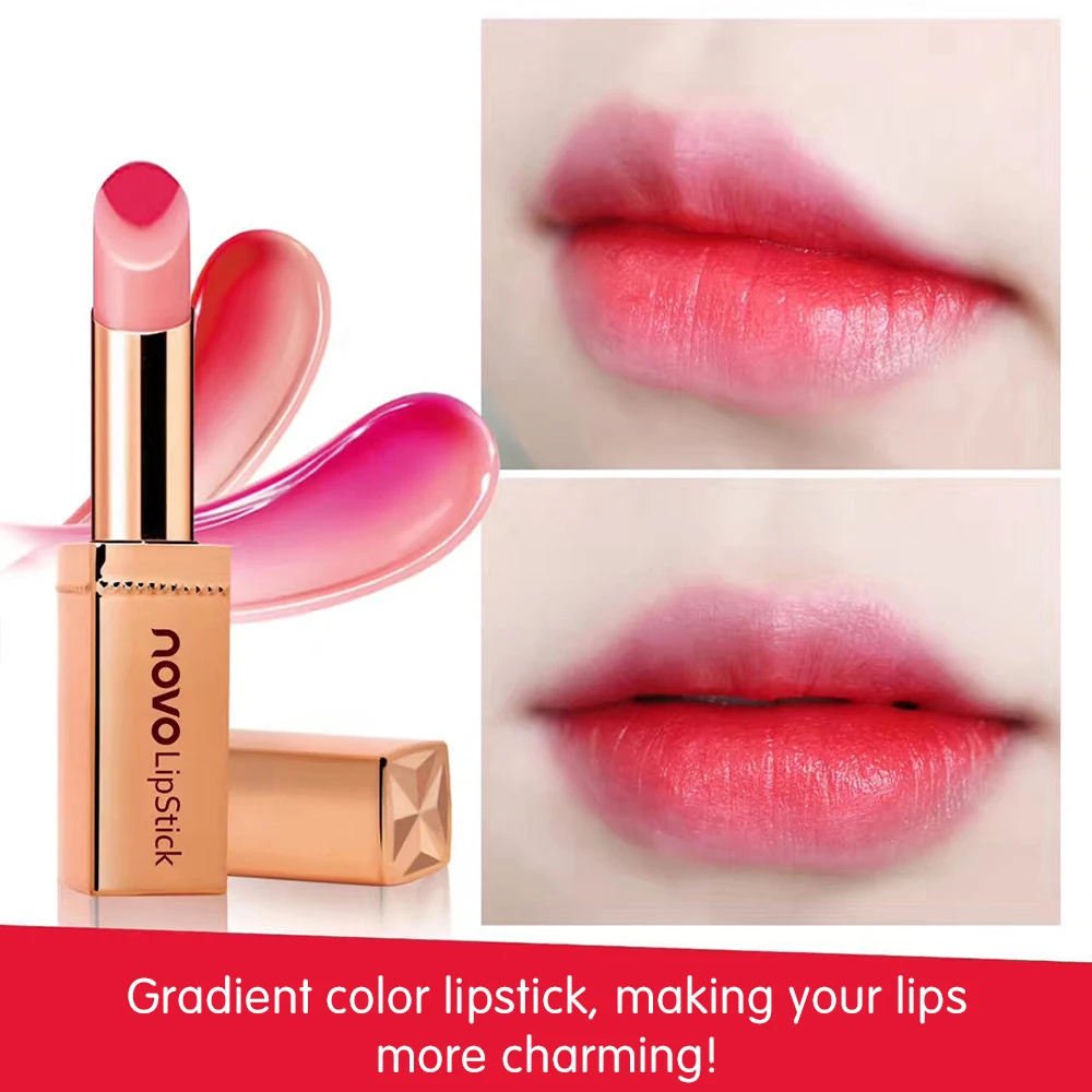 

NOVO gradient color Lipsticks Gradient Color Moisturizing Lipstick with 2 Tone Lip Bar Long Lasting Cosmetics Makeup Lip Balm