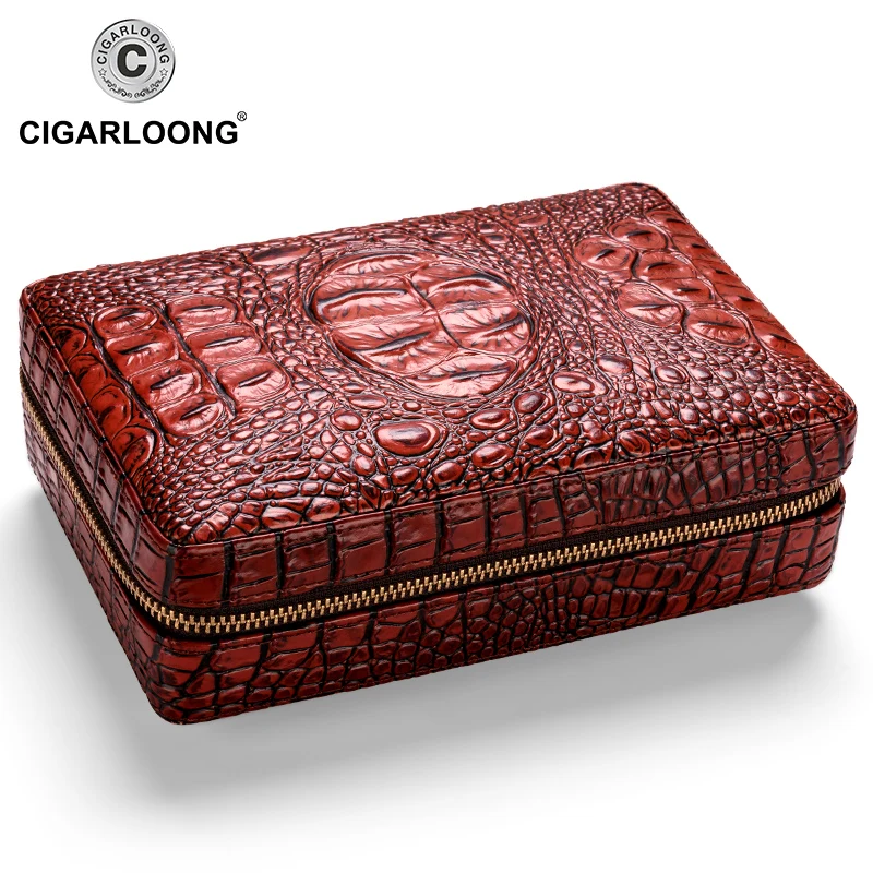 

COHIBA Cedar Wood Cigar Humidor Travel Portable Leather Cigar Case Cigars Box W/Lighter Cutter Humidifier Humidor Box CLA-T113-1
