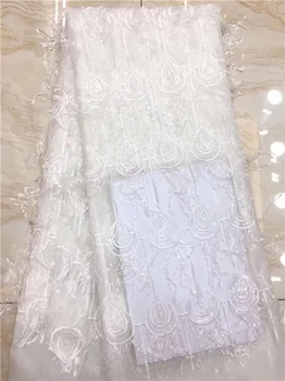 

Graceful apparel material embroidery African net lace fabric French net lace textile for sewing PDN310(5yards/lot) multi color
