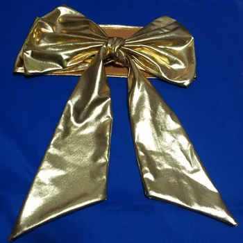 

golden bowknot for chair covers wedding banquet decoration