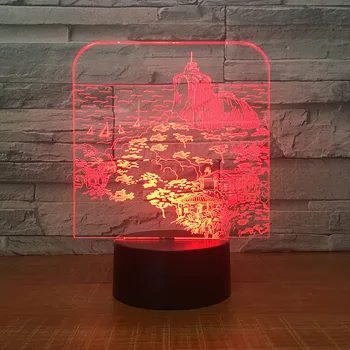 

LED plug-in usb night light Creative 7-color 3d visual light Bedroom decorative atmosphere light 2323
