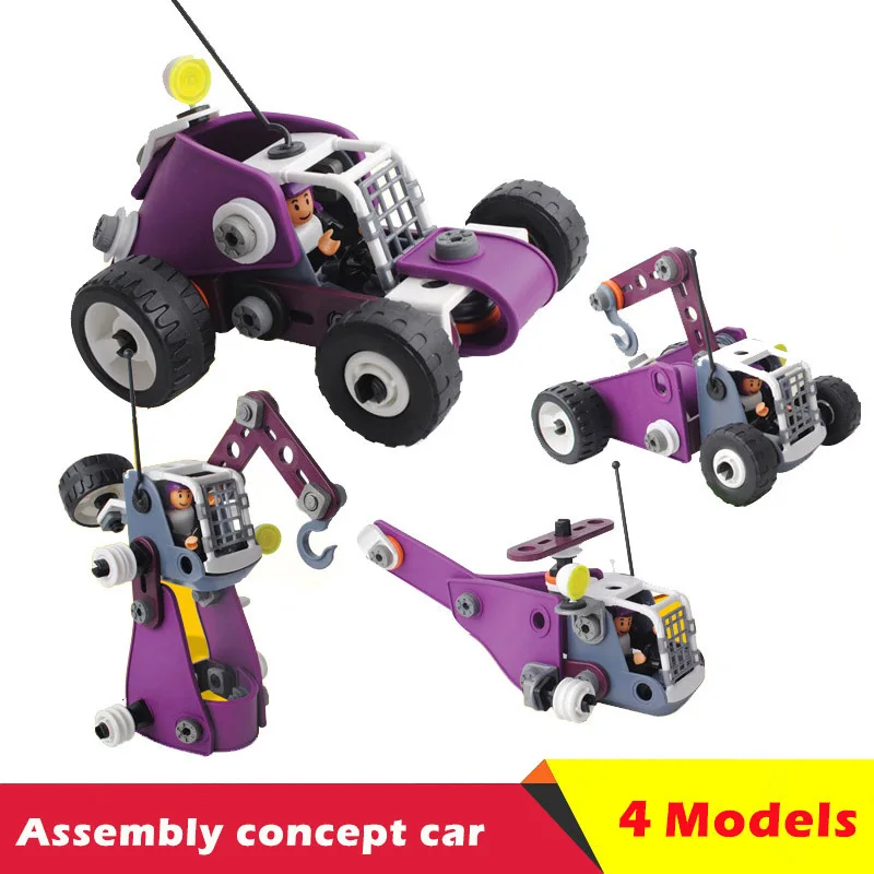 

82Pcs Concept Vehicle Cars DIY Vehicle Flexible Assembled Building Blocks Models Screw Nut Combination Kids Toys for Children