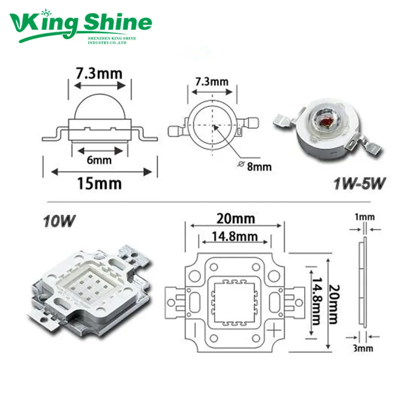 Высокая мощность светодиодный чип полный спектр Королевский синий 450NM DeepRed 660NM ультрафиолетовый светильник 395NM 365NM светодиодный 1 Вт 3 Вт 5 Вт 10 Вт 20 Вт 30 Вт 50 Вт 100 Вт