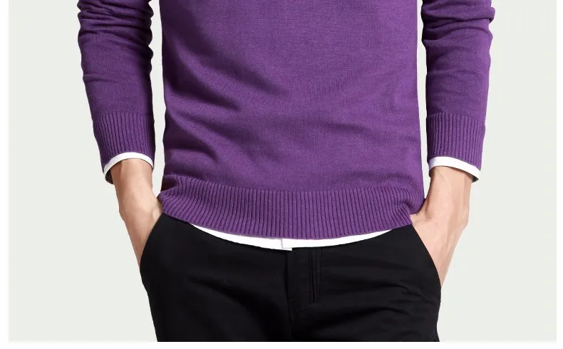 Мужской модный Повседневный тонкий свитер мужской весенне-осенний тонкий свитер с v-образным вырезом мужской пуловер Свитера Мужская одежда сплошной цвет