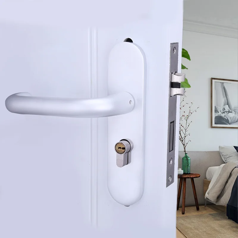 

2018 Free Shipping Wholesale Contracted Yabai Mute Bedroom Space Aluminum Hand Lock High-grade Door Hardware Wholesale. 774-85