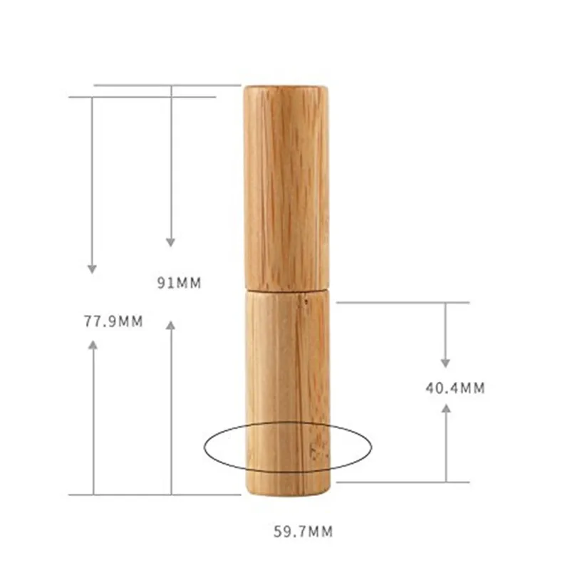 5 г 5 мл губная помада трубки бальзам для губ пустые косметические контейнеры емкость для лосьона КЛЕЙ Stick Bamboo путешествия бутылки 200 шт