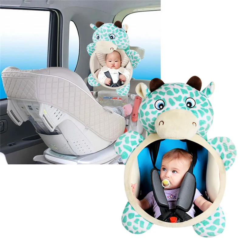 

New Baby Car Seat Stuffed Plush Toy Animal Dear Mirror Rearview Baby Rattle Infant Backseat Toy Newborn Accessories 0~12 Months