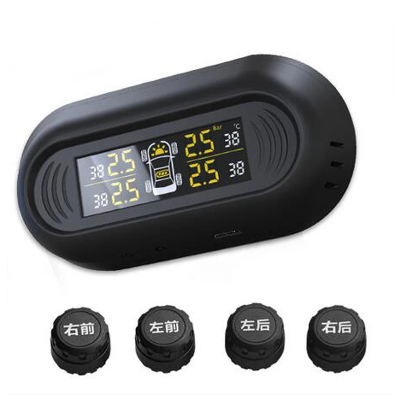

Mini Tyre Pressure Monitoring System Power 0-5.0Bar Windshield Wireless Digital Gauge Car Smart TPMS Solar LED Screen Y1