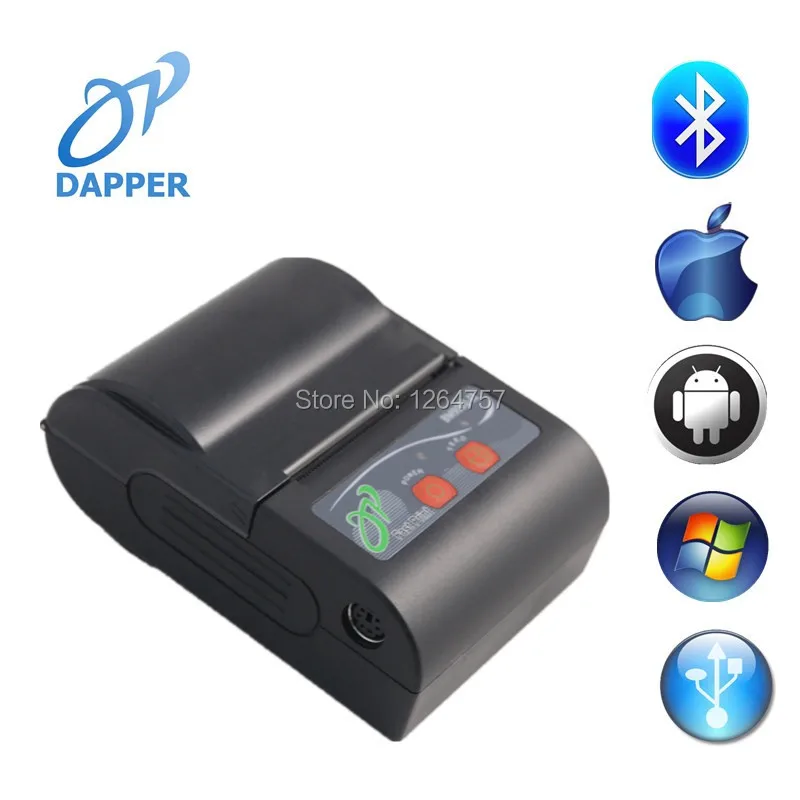 58mm Mobile mini bluetooth thermal printer support android or IOS