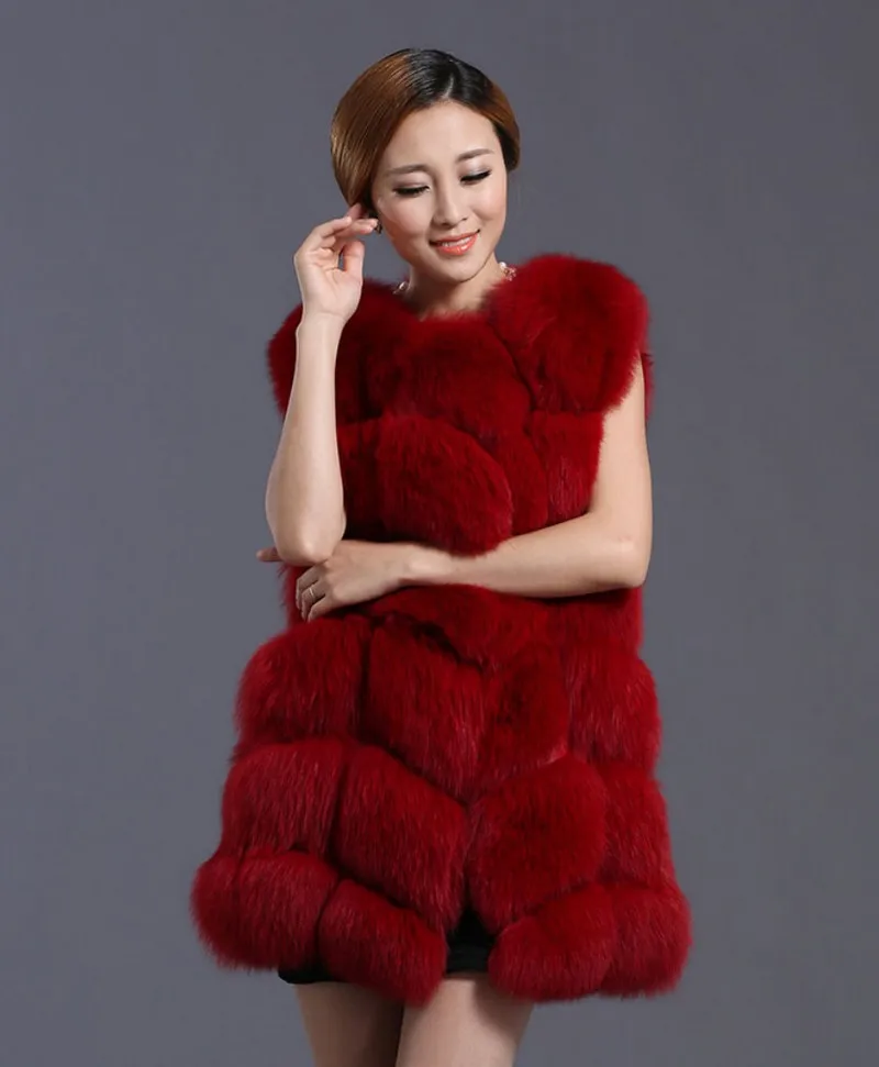 (TopFurMall) роскошный женский жилет из натурального серебристого лисьего меха