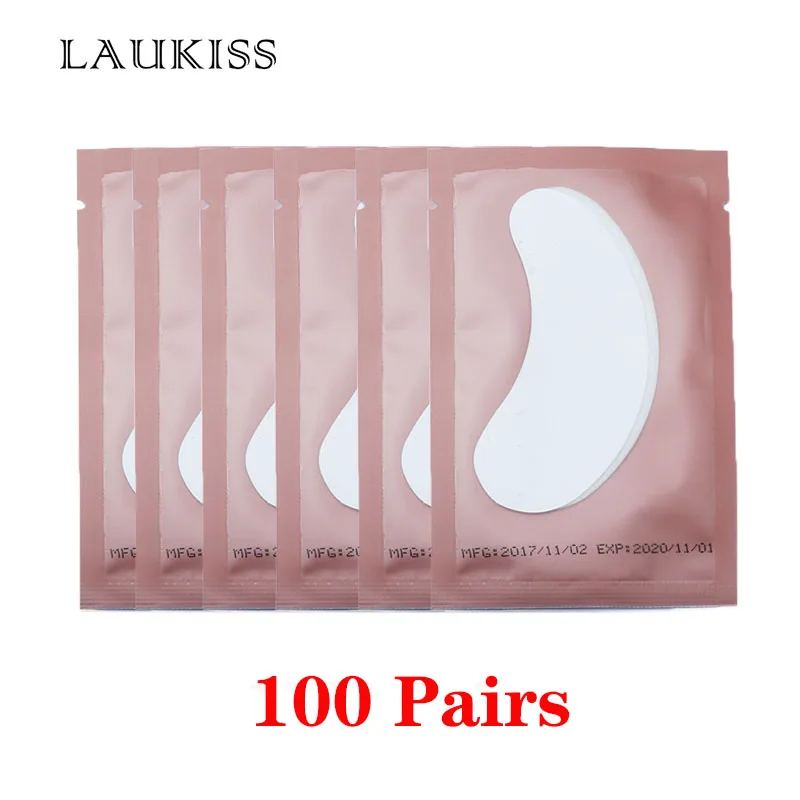 100Pair Pink 25/50/100 пар/лот Пластыри для ресниц наращивания кругов под глазами колодки Бумага патчи розовый Безворсовая наклейки Ткань для ресниц накладных - Цвет: 100Pair Pink