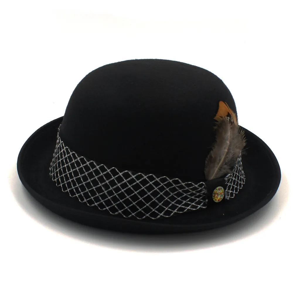 men's black derby hat