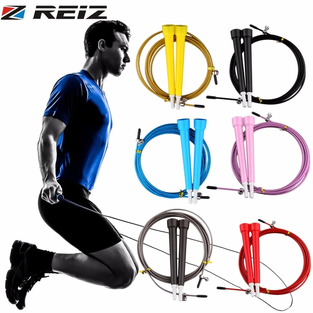 REIZ Jump Skipping Jumping Speed Fitness Rope Adjustable