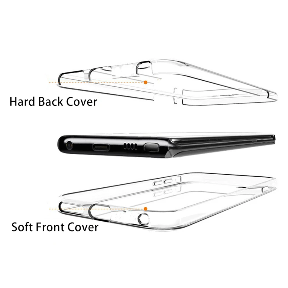 الفاخرة 360 حالة غطاء كامل لسامسونج غالاكسي S10e S10 S9 S8 زائد S7 حافة A6 A7 A8 A9 J4 j6 J8 زائد 2018 المزدوج الجانب غطاء كابا
