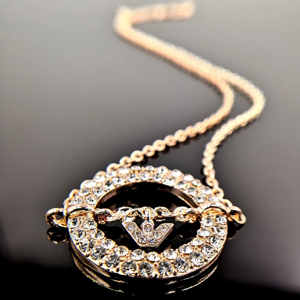 

fashion high quality jewellery bijouteria bijoux trendy crown necklace pendant jewelry red gold plated bijoux